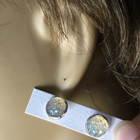 Yellow Druzy Earrings - Picture 5 of 5